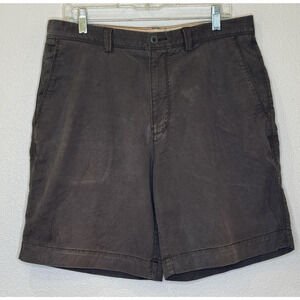 Tommy Bahama Chino Shorts Mens Size 34 Dark Gray 100% Cotton Flat Front Classic